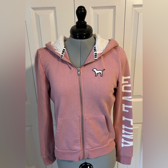 Victoria's Secret Tops - Victoria's Secret Pink Sherpa-Lined Hoodie